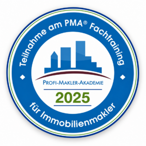 Siegel Teilnahme am PMA Fachtraining für Immobilienmakler 2025, Profi-Makler-Akademie